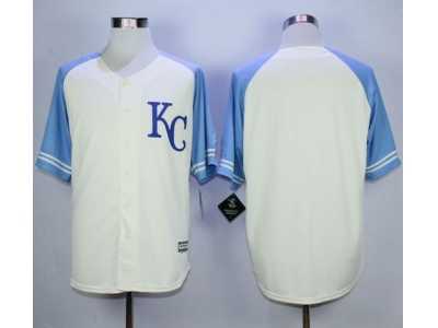 Kansas City Royals Blank Cream Exclusive Vintage Stitched MLB Jersey