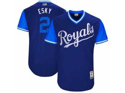 Men's 2017 Little League World Series Royals Alcides Escobar #2 Esky Royal Jersey