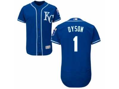 Men's Majestic Kansas City Royals #1 Jarrod Dyson Blue Flexbase Authentic Collection MLB Jersey