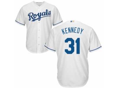 Men's Majestic Kansas City Royals #31 Ian Kennedy Replica White Home Cool Base MLB Jersey