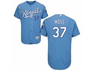 Men's Majestic Kansas City Royals #37 Brandon Moss Light Blue Flexbase Authentic Collection MLB Jersey