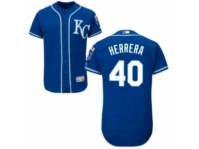 Men's Majestic Kansas City Royals #40 Kelvin Herrera Blue Flexbase Authentic Collection MLB Jersey