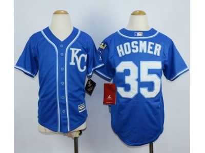 Women MLB Kansas City Royals #35 Eric Hosmer Blue Jerseys