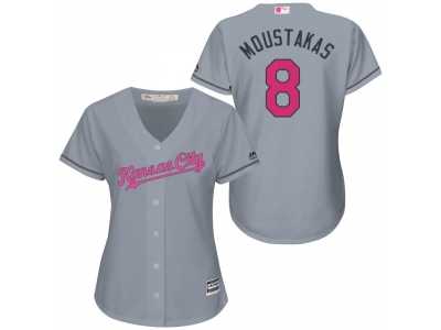 Women's Kansa City Royals #8 Mike Moustakas Gary Road 2016 Mother's Day Cool Base Jersey