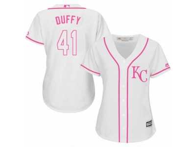 Women's Majestic Kansas City Royals #41 Danny Duffy Authentic White Fashion Cool Base MLB Jersey