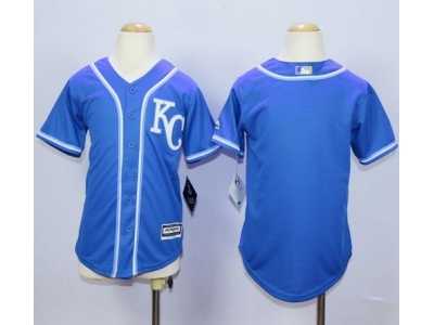 Youth Kansas City Royals Blank Blue Cool Base Stitched MLB Jersey