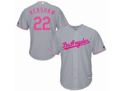 L.A. Dodgers #22 Clayton Kershaw Gary Home 2016 Mother's Day Cool Base Jersey
