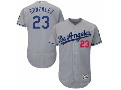 Los Angeles Dodgers #23 Adrian Gonzalez Grey Flexbase Authentic Collection Stitched Baseball Jersey