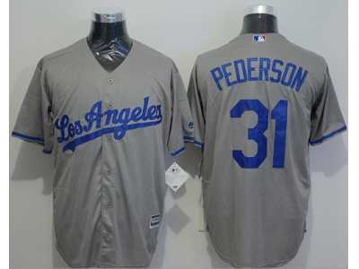 Los Angeles Dodgers #31 Joc Pederson Grey New Cool Base Stitched Baseball Jersey