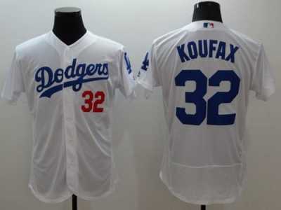Los Angeles Dodgers #32 Sandy Koufax White Flexbase Authentic Collection Stitched Baseball Jersey