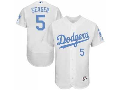 Los Angeles Dodgers #5 Corey Seager White Flexbase Authentic Collection 2016 Father's Day Stitched Baseball Jersey