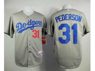MLB Los Angeles Dodgers #31 Joc Pederson Grey Cool Base jerseys