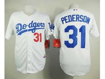 MLB Los Angeles Dodgers #31 Joc Pederson white Cool Base jerseys