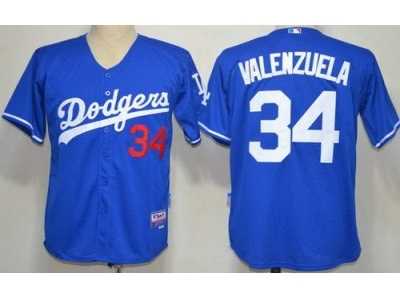 MLB Los Angeles Dodgers #34 Fernando Valenzuela Blue Jerseys
