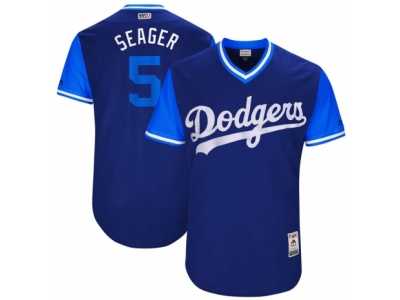Men's 2017 Little League World Series Dodgers Corey Seager #5 Seager Royal Jersey
