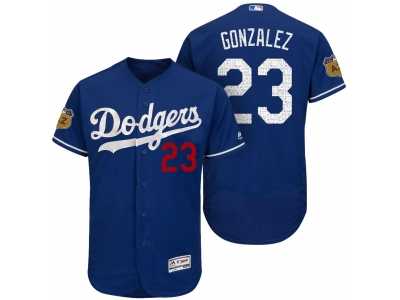 Men's Los Angeles Dodgers #23 Adrian Gonzalez 2017 Spring Training Flex Base Authentic Collection Stitched Baseball Jersey