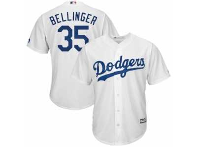 Men's Los Angeles Dodgers #35 Cody Bellinger White Cool Base Jersey