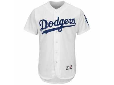 Men's Los Angeles Dodgers Majestic Home Blank White Flex Base Authentic Collection Team Jersey
