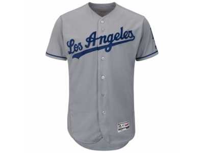 Men's Los Angeles Dodgers Majestic Road Blank Gray Flex Base Authentic Collection Team Jersey
