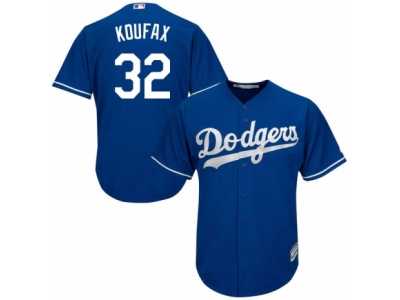 Men\'s Majestic Los Angeles Dodgers #32 Sandy Koufax Replica Royal Blue Alternate Cool Base MLB Jersey