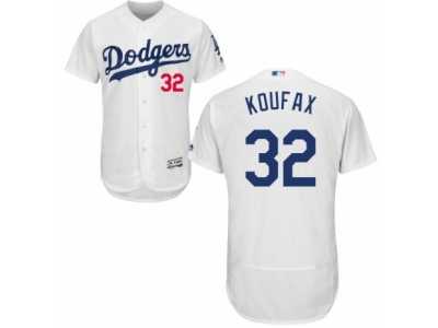 Men's Majestic Los Angeles Dodgers #32 Sandy Koufax White Flexbase Authentic Collection MLB Jersey