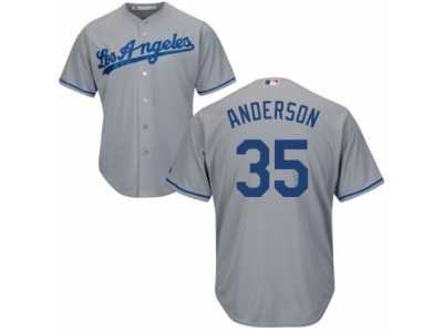 Men's Majestic Los Angeles Dodgers #35 Brett Anderson Authentic Grey Road Cool Base MLB Jersey