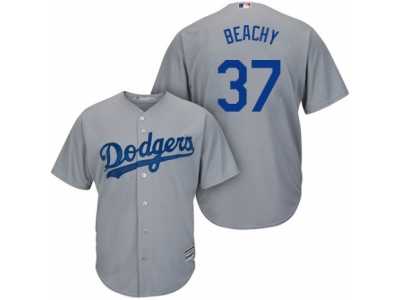 Men's Majestic Los Angeles Dodgers #37 Brandon Beachy Authentic Grey Road Cool Base MLB Jersey