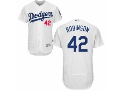 Men's Majestic Los Angeles Dodgers #42 Jackie Robinson White Flexbase Authentic Collection MLB Jersey