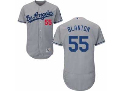 Men's Majestic Los Angeles Dodgers #55 Joe Blanton Grey Flexbase Authentic Collection MLB Jersey