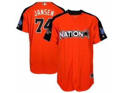 Men's Majestic Los Angeles Dodgers #74 Kenley Jansen Replica Orange National League 2017 MLB All-Star MLB Jersey