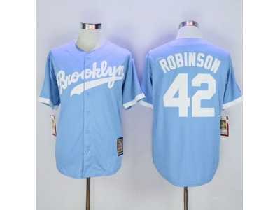 Mitchell And Ness Los Angeles Dodgers #42 Jackie Robinson Light Blue Throwback Stitched MLB Jersey
