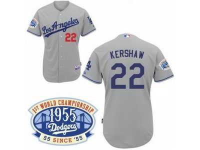 mlb Los Angels Dodgers #22 Kershaw grey(50th Patch)