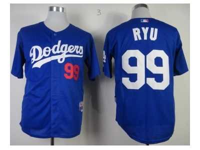 mlb jerseys los angeles dodgers #99 ryu blue[ryu]