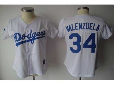 MLB Women Jerseys Los Angeles Dodgers #34 Valenzuela white