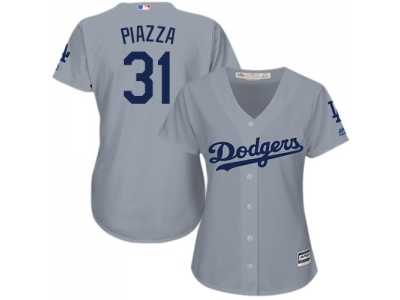 Women's Los Angeles Dodgers #31 Mike Piazza Grey Alternate Road Stitched MLB Jersey