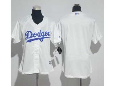 Women's Los Angeles Dodgers Blank White Lady Fashion Stitched MLB Jersey