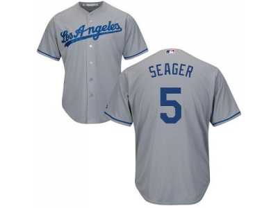 Youth Los Angeles Dodgers #5 Corey Seager Grey Cool Base Stitched MLB Jersey