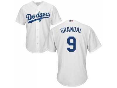 Youth Los Angeles Dodgers #9 Yasmani Grandal White Cool Base Stitched MLB Jersey