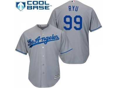 Youth Los Angeles Dodgers #99 Hyun-Jin Ryu Grey Cool Base Stitched MLB Jersey