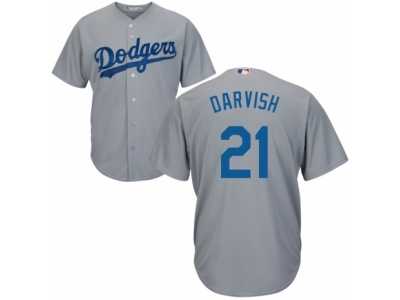 Youth Yu Darvish #21 Los Angeles Dodgers Alternate Gray Cool Base Jersey