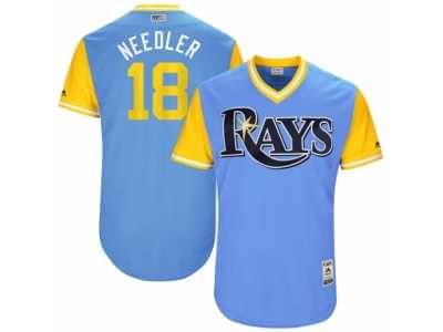 Men's 2017 Little League World Series Rays #18 Peter Bourjos Needler Light Blue Jersey