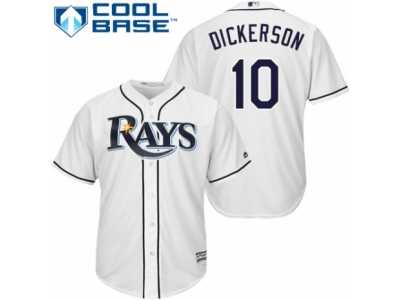 Men's Majestic Tampa Bay Rays #10 Corey Dickerson Authentic White Home Cool Base MLB Jersey