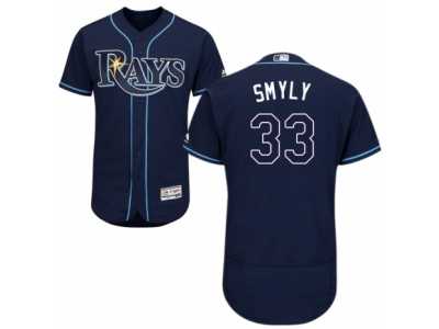 Men's Majestic Tampa Bay Rays #33 Drew Smyly Navy Blue Flexbase Authentic Collection MLB Jersey