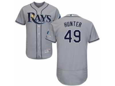 Men's Majestic Tampa Bay Rays #49 Tommy Hunter Grey Flexbase Authentic Collection MLB Jersey