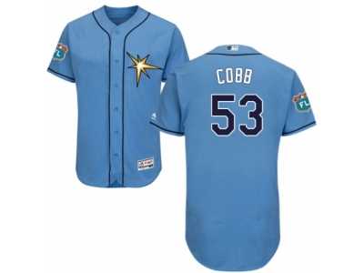 Men's Majestic Tampa Bay Rays #53 Alex Cobb Light Blue Flexbase Authentic Collection MLB Jersey