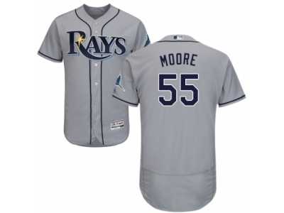 Men's Majestic Tampa Bay Rays #55 Matt Moore Grey Flexbase Authentic Collection MLB Jersey