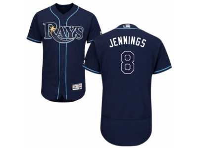 Men's Majestic Tampa Bay Rays #8 Desmond Jennings Navy Blue Flexbase Authentic Collection MLB Jersey