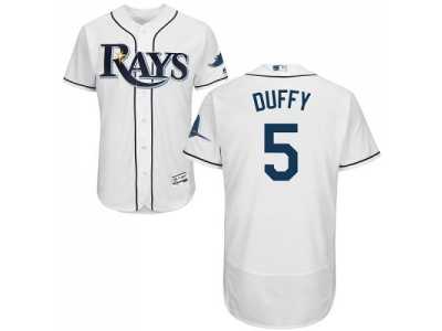 Tampa Bay Rays #5 Matt Duffy White Flexbase Authentic Collection Stitched MLB Jersey