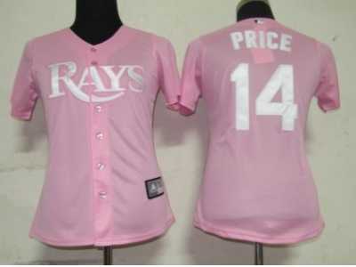 MLB Women Jerseys Tampa Bay Rays #14 Price Pink