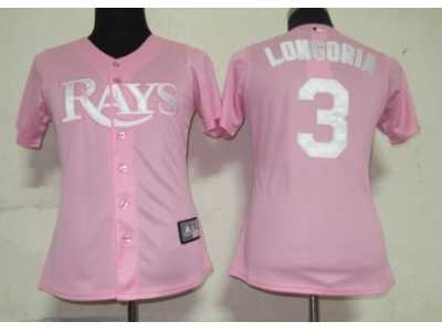 MLB Women Jerseys Tampa Bay Rays #3 Longoria Pink